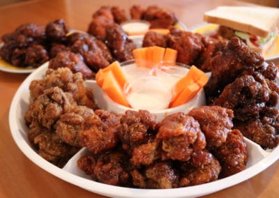 Wing King Platter and Sandwiches