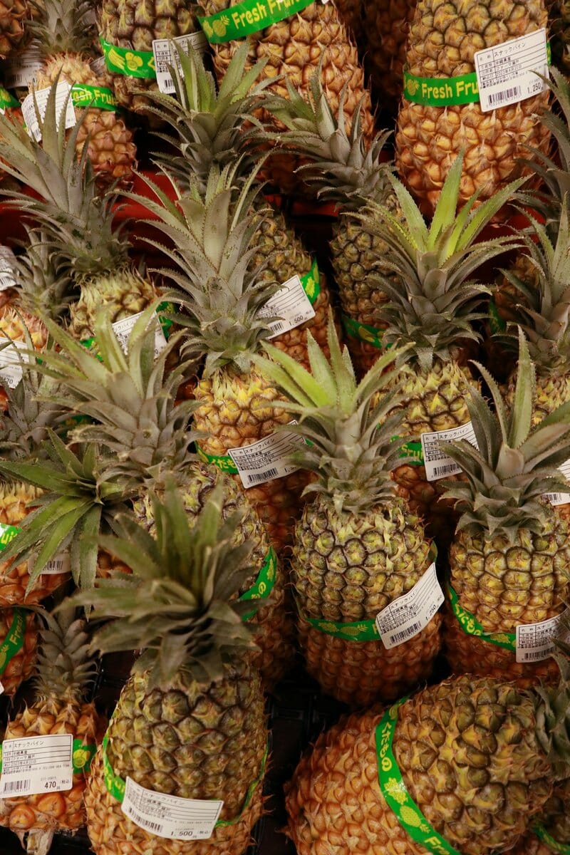 piles of pineapples